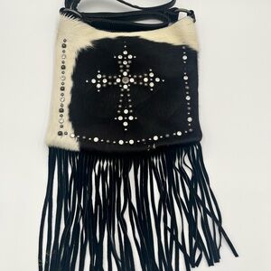 Shyanne Black and White Studded Crossbody Bag